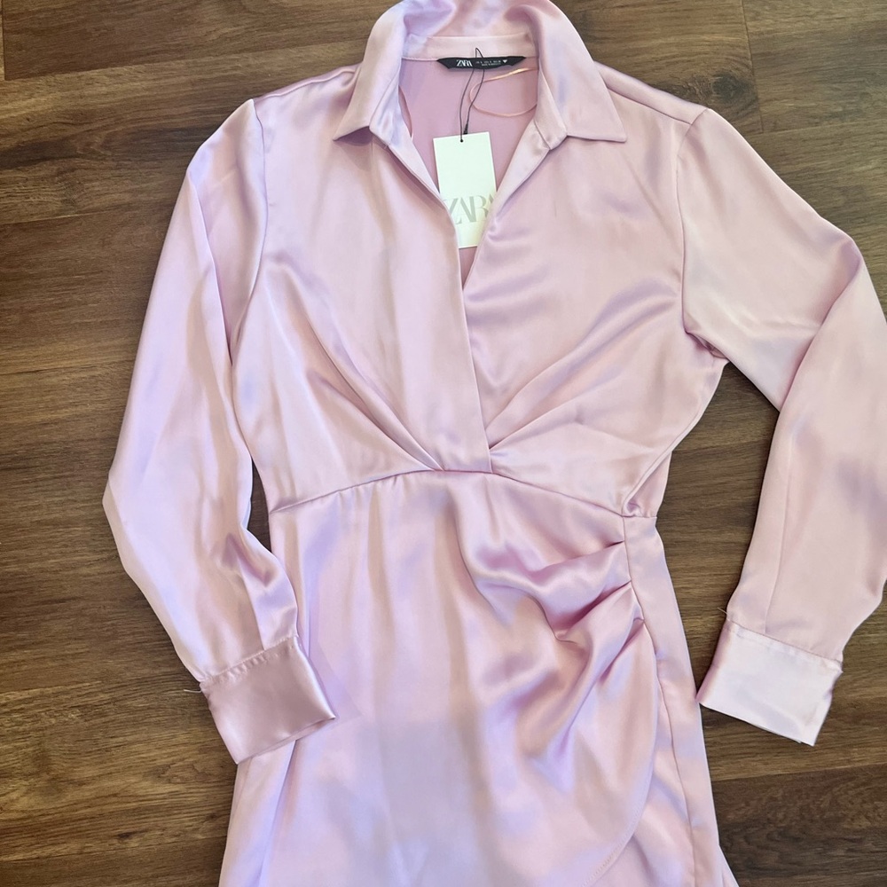 Zara Light Pink Satin Dress